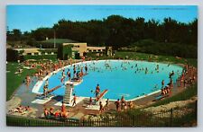Beloit Municipal Swimming Pool Wisconsin Vintage Posted 1963 Postcard picture