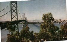 VTG Postcard- C1. Bay Bridge linking San Francisco and Metrop. Unused 1960 picture