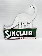 Sinclair Motor Oil Gasoline Vintage Style Porcelain Enamel Dinosaur Sign Large picture