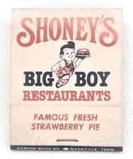 Matchbook Shoney's Big Boy Diamond Match Div Restaurant Advertisement Rare picture