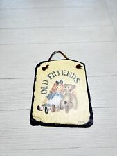 Vintage Raggedy Ann Wall Plaque On Slate With Leather Band/Handle picture