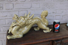 XL Vintage 1970 faience porcelain chinese dragon statue figurine picture
