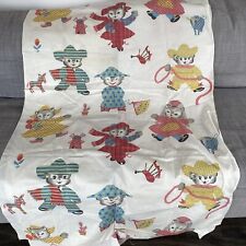 Vintage Children's Fabric Cats Kittens Of the World 34'x116