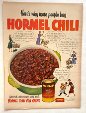 Hormel Chili Vintage Print Ad 1952 Con Carne Extra Rich Meaty Good 10.5x14 In picture