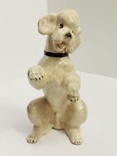 Vintage Wien Keramos White Male Poodle Dog Sitting Upright Figurine Austria picture