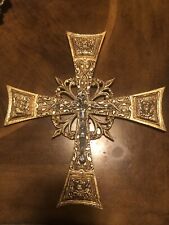 Gold Plated Cross Vintage Size 12x11 picture