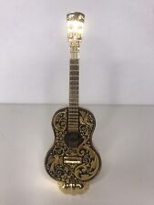 Damascene Gold Plated Miniature Guitar With Stand And Box 7” picture