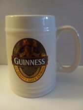 GUINNESS EXTRA STOUT White Ceramic Large BEER Stein Mug Dublin Ireland picture