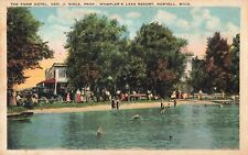 The Farm Hotel Wampler's Lake Resort Norvell Michigan MI 1928 Postcard picture