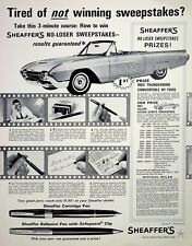 FORD 1963 THUNDERBIRD SWEEPSTAKE SHEAFFER'S PEN VINTAGE PRINT ADVERTISEMENT AD picture