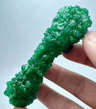 267 Carat -REPAIR- Top Green Swat Emerald Crystals On Polished Nephrite @Pak picture