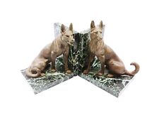 Louis-Albert Carvin French Art Deco German Shepherd Bookends Marble Base 1920's picture