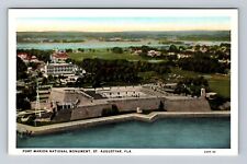 St Augustine FL-Florida, Aerial Fort Marion National Monument, Vintage Postcard picture