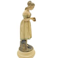 Vintage Borghese Hand Painted Italy Chalkware 1950s 60s Girl Woman Statue 11