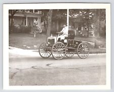 c1900s Automobile Driver in Top Hat Neighborhood Antique Car Original Photo picture