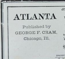 Vintage 1903 ATLANTA GEORGIA Map 14