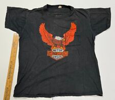 1980s Harley Davidson Motor Cycle Single Stitch Eagle Pocket T Shirt New Orleans picture
