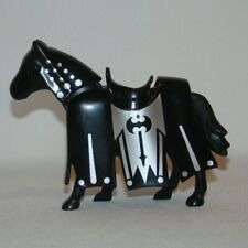 Playmobil Medieval Knight Black Horse figure w/ Armor  picture