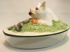 Vietri Pig Majolica Animal Series Oval Ceramic Casserole with Glass Pyrex Base picture