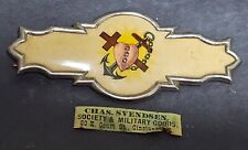 Rear Antique Chas Svendsen Navy Forever Pin Pinback Badge Issued Mar 7 1893  picture