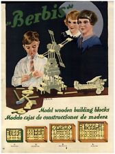 1930 PAPER AD TOYS Berbis Wood Wooden Building Blocks Tinker Toy Type  picture
