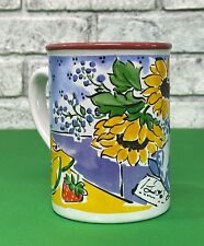 GIBSON 16oz Coffee Mug Sunflower Morning Breakfast Country Kitchen Folk Art picture