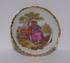 Vintage French Limoges Miniature Plate Courting Couple picture