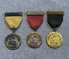 Shriners Vintage Medals 3 Antioch Oriental Band Red, Green, Yellow A.S.O.B. picture