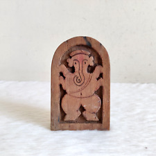 Antique Handmade Lord Ganesha Ganesh Figure Statue Wooden Old Collectible WD518 picture
