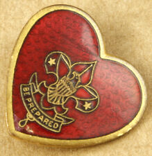 Boy Scout Vintage Enamel Heart Shaped Pin 24x23mm Be Prepared picture