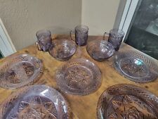 Vintage Crystal D’ Arques Purple Amethyst Dinner Set Of 8 (rare) picture