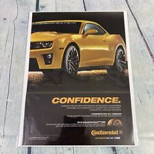 2013 Print Ad Continental Tires Chevy Camaro Sports Car Magazine Page Paper picture