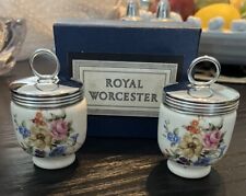 S/2 Vintage Royal Worcester Egg Cups Coddlers In Original Box ~ Pristine picture