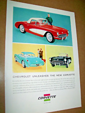 1956 Chevy CORVETTE mid-size-mag color car ad -