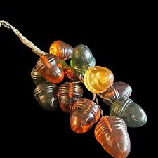 RARE Vintage Lucite ACORNS Fall Multi Colored Glass Grapes Cluster 2inch MCM Mod picture