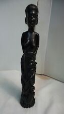 Vintage Tree of Life African Ebony Wood Sculpture Mother w/ Children Statue 15
