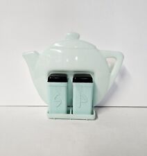 Vtg Superlon Light Aqua Teapot Salt Pepper Set- Tripp, SD Elevator Advertisement picture