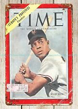 1954 Time magazine cover baseball player Willie Mays metal tin sign cabin decor picture