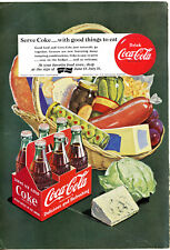 Coca Cola 1951 Serve Coke  With Good Things Vintage Magazine Advertisement picture