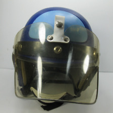 BUCO Half Shell Police Trooper Riot Helmet Blue w/ Shield 2-Tone Blue VINTAGE picture