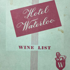 Vintage 1952 Hotel Waterloo Wine List Menu Wellington New Zealand picture