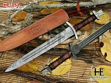 HUNTEX Handmade Damascus Blade, Rosewood Hilt, 58 cm, Gladius Viking Short Sword picture