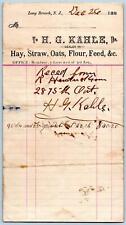 1880's LONG BRANCH NEW JERSEY*NJ*H G KAHLE*HAY STRAW OATS FLOUR FEED*BILLHEAD picture
