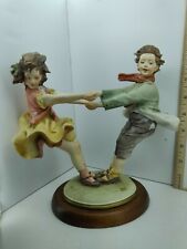 Capodimonte Bruno Merli Figurine Country Girl & Boy Italy 1987 9 inches Tall picture