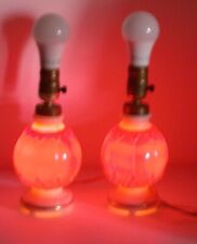 (2) Vintage 1930's Aladdin Alacite Boudoir Dressing Table Lamps Dual Bulbs Works picture