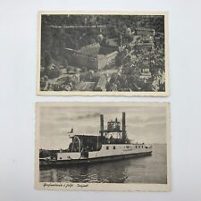 Germany B&W Photo Postcards (set of 2) Weimar Goethe & Fehmarn Island Ferry RPPC picture