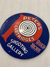 12in Peters Ammo ARMS  PORCELAIN ENAMEL SIGN GUNS AMMUNITION picture