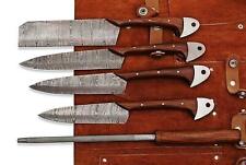 Custom Handmade HAND FORGED DAMASCUS STEEL CHEF KNIFE Set Kitchen Knives picture