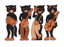 Beistle Vintage Halloween SCAT CAT BAND Cut Outs (Includes 4) Reproduction picture