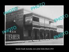 OLD LARGE HISTORIC PHOTO OF GAWLER SOUTH AUSTRALIA THE GLOBE HOTEL c1935 picture